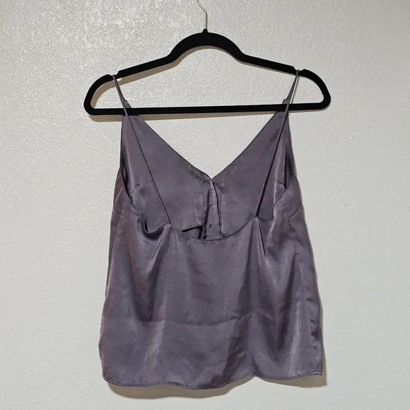 Topshop Chic Silk Lavender Button-Up Tank Top - Picture 2 of 6